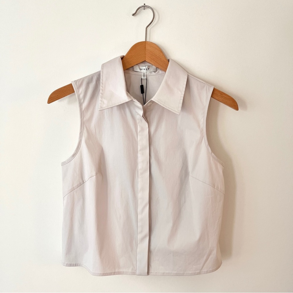 MILLY Crop Sleeveless Shirt NWT
